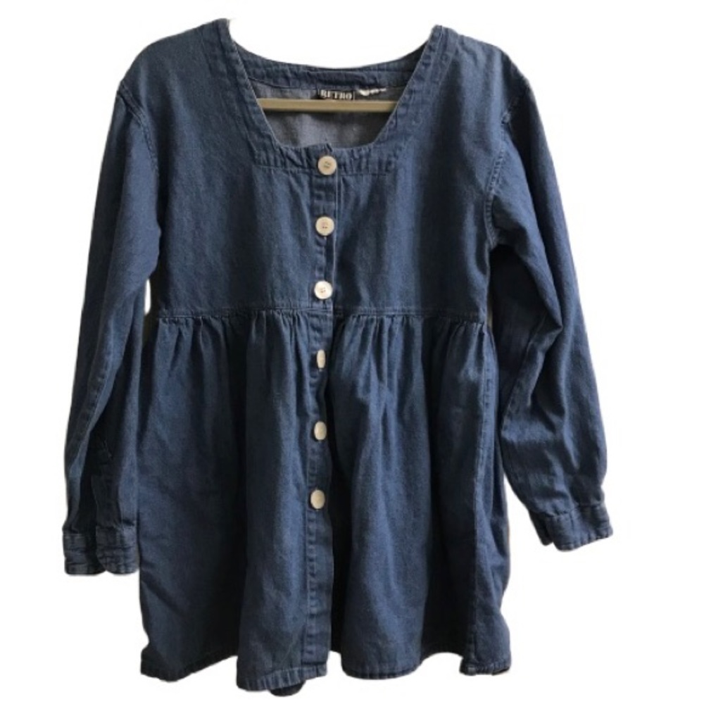 Retro Denim Empire Waist Top